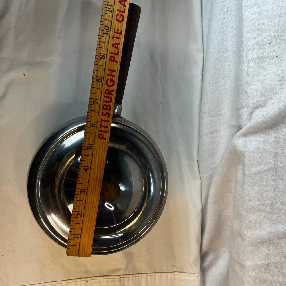 Vintage Stainless Steel Fondue Pot Wood Handle MCM Sauce Pan Made in‎ Japan